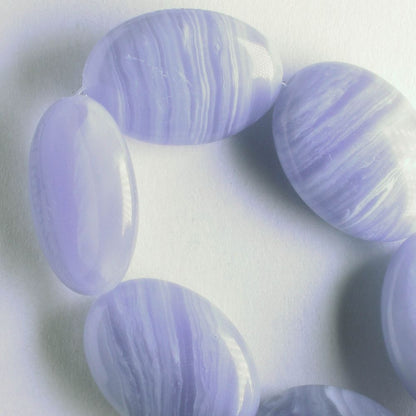 Imitation Blue Lace Agate - 8" strand