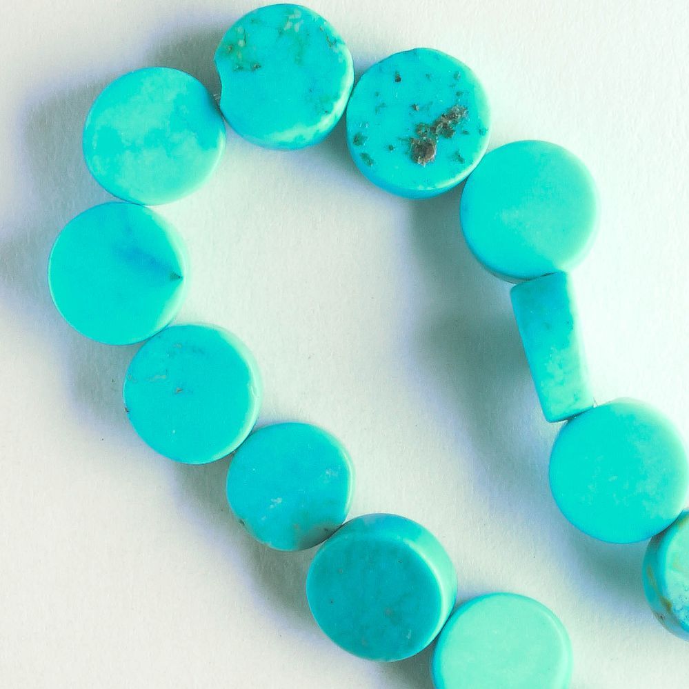 Chalk Turquoise, Dyed - 8" strand