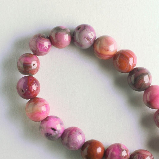 Crazy Lace Agate, Dyed - 8" strand