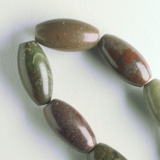 Brown/Green Jasper - 8" strand