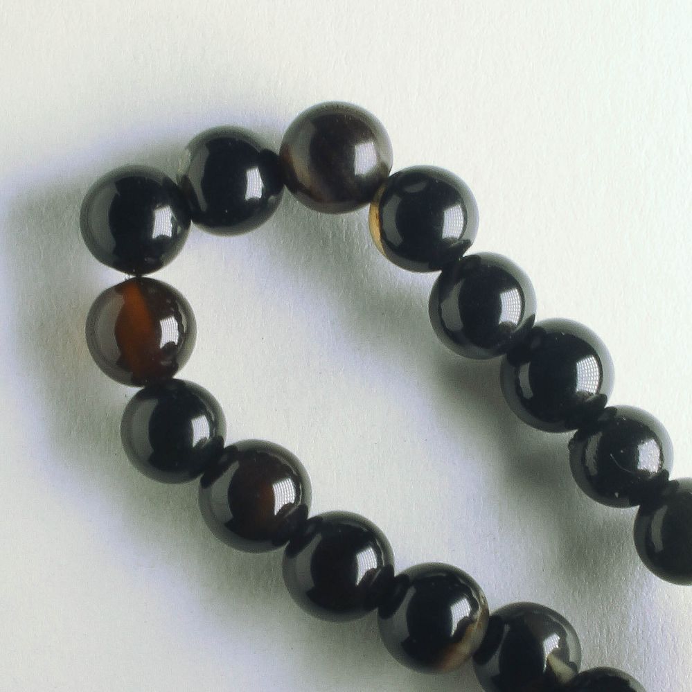 Black Agate, Dyed - 8" strand