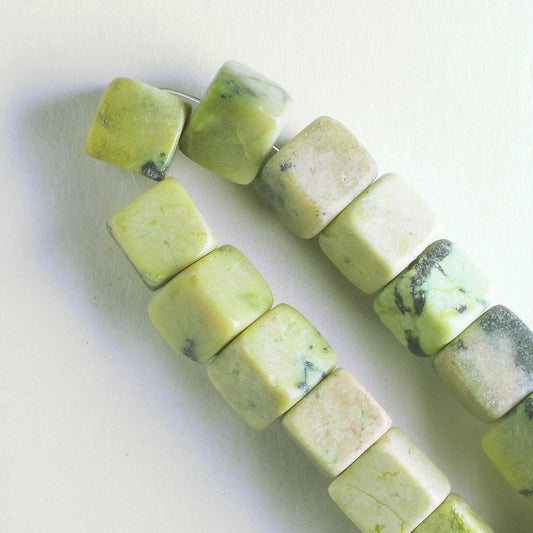 Yellow Chalk Turquoise, Dyed - 8" strand