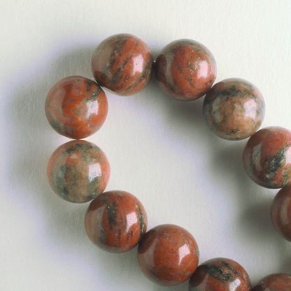 Red Sesame Jasper - 8" strand