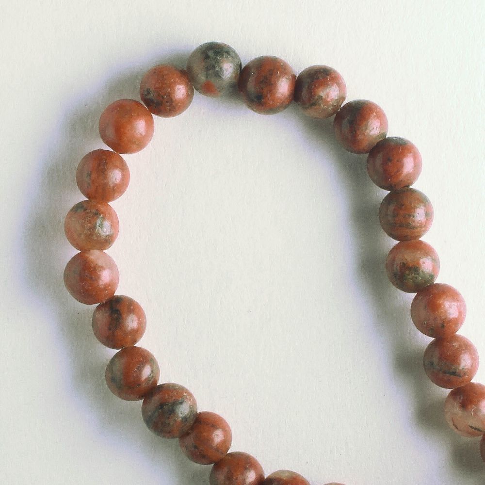 Red Sesame Jasper - 8" strand