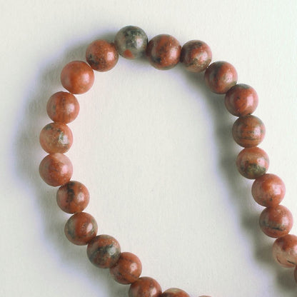 Red Sesame Jasper - 8" strand