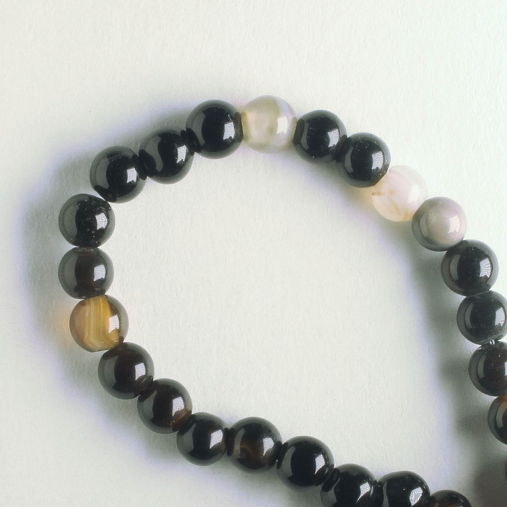 Black Agate, Dyed - 8" strand