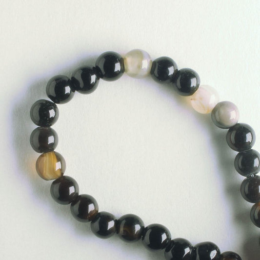Black Agate, Dyed - 8" strand