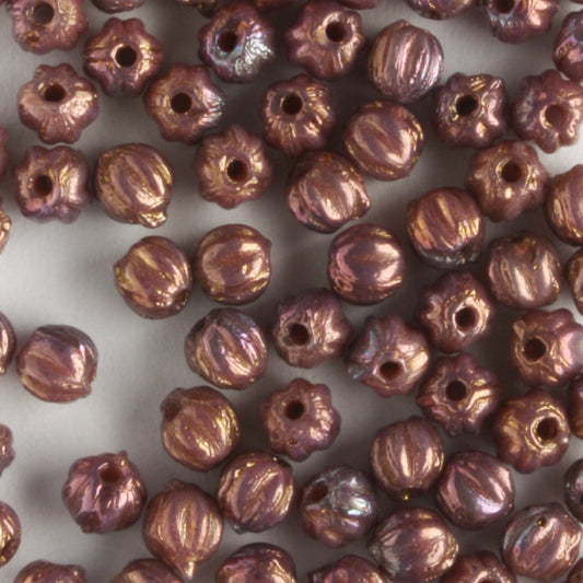 3mm Melon Oxidized Bronze Berry - 100 beads