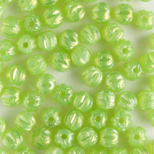3mm Melon Luster Milky Dark Peridot - 100 beads