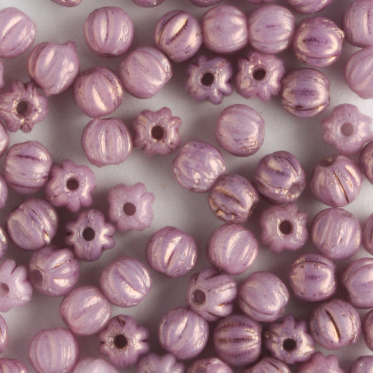 3mm Melon Luster Opaque Lilac - 100 beads