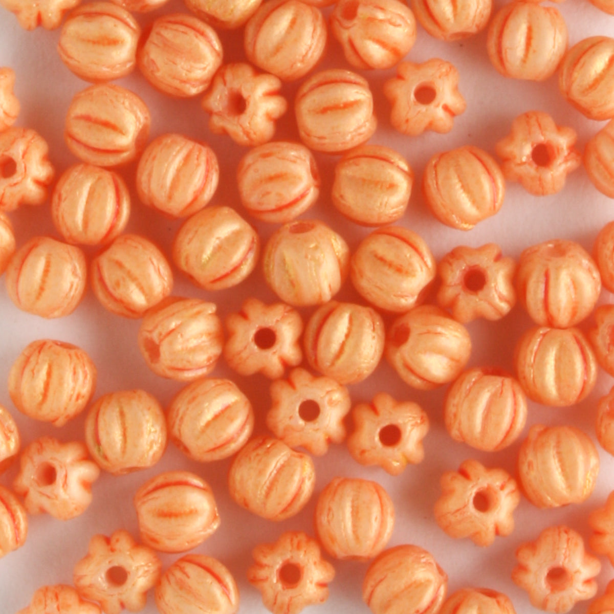 3mm Melon Pacifica Tangerine - 100 beads