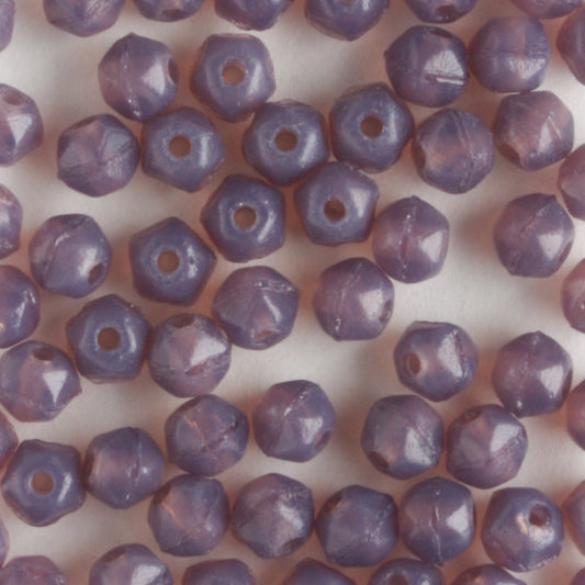 3mm English Cut Milky Amethyst - 100 beads