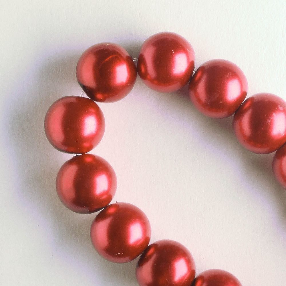 8mm Glass Pearls - 8" strand