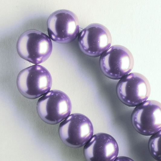 8mm Glass Pearls - 8" strand
