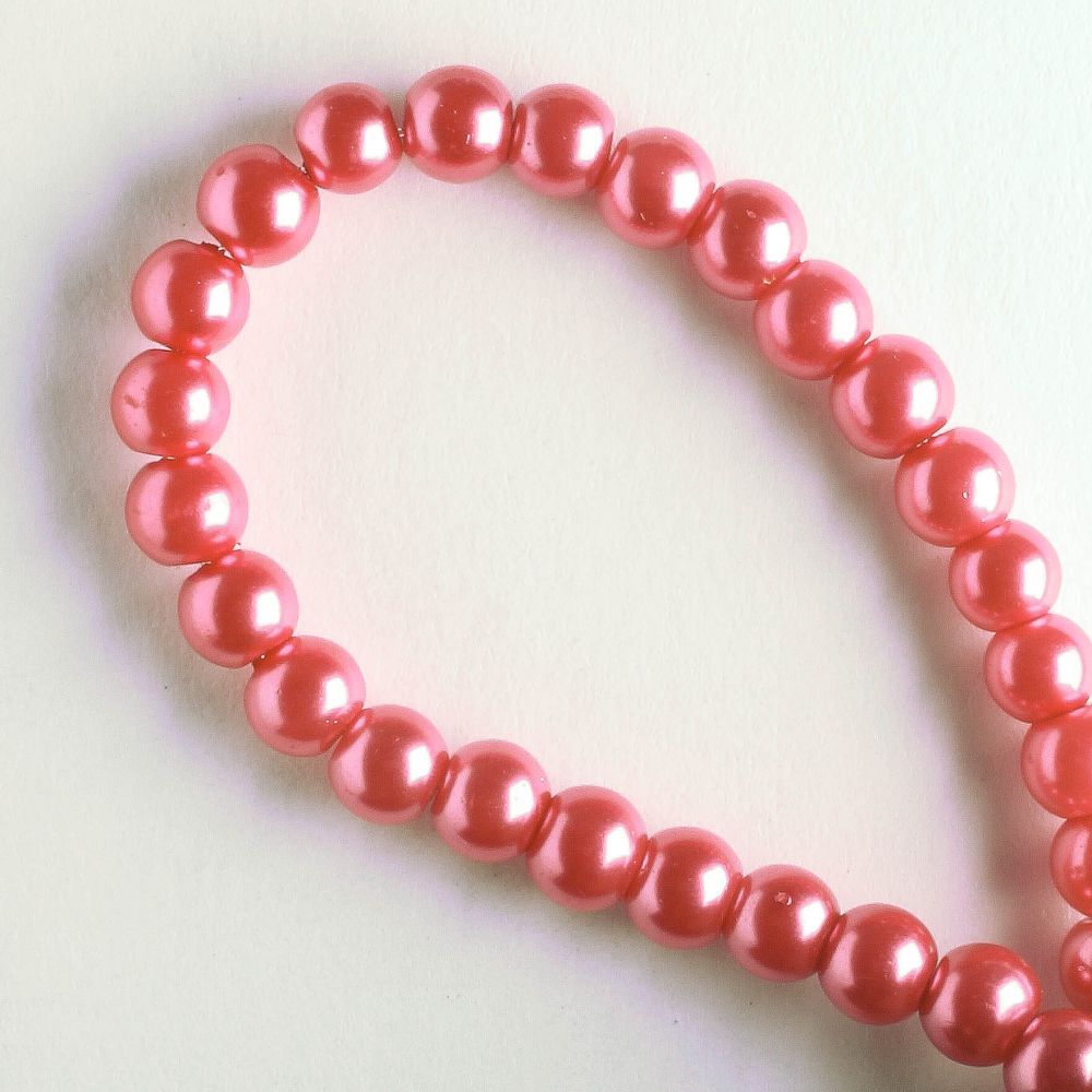 4mm Glass Pearls - 8" strand