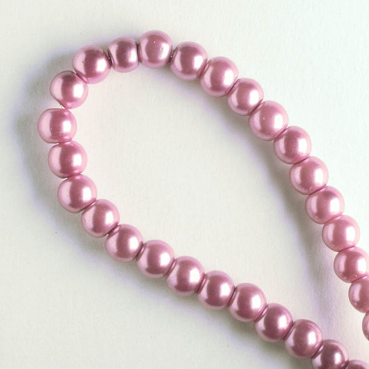 4mm Glass Pearls - 8" strand