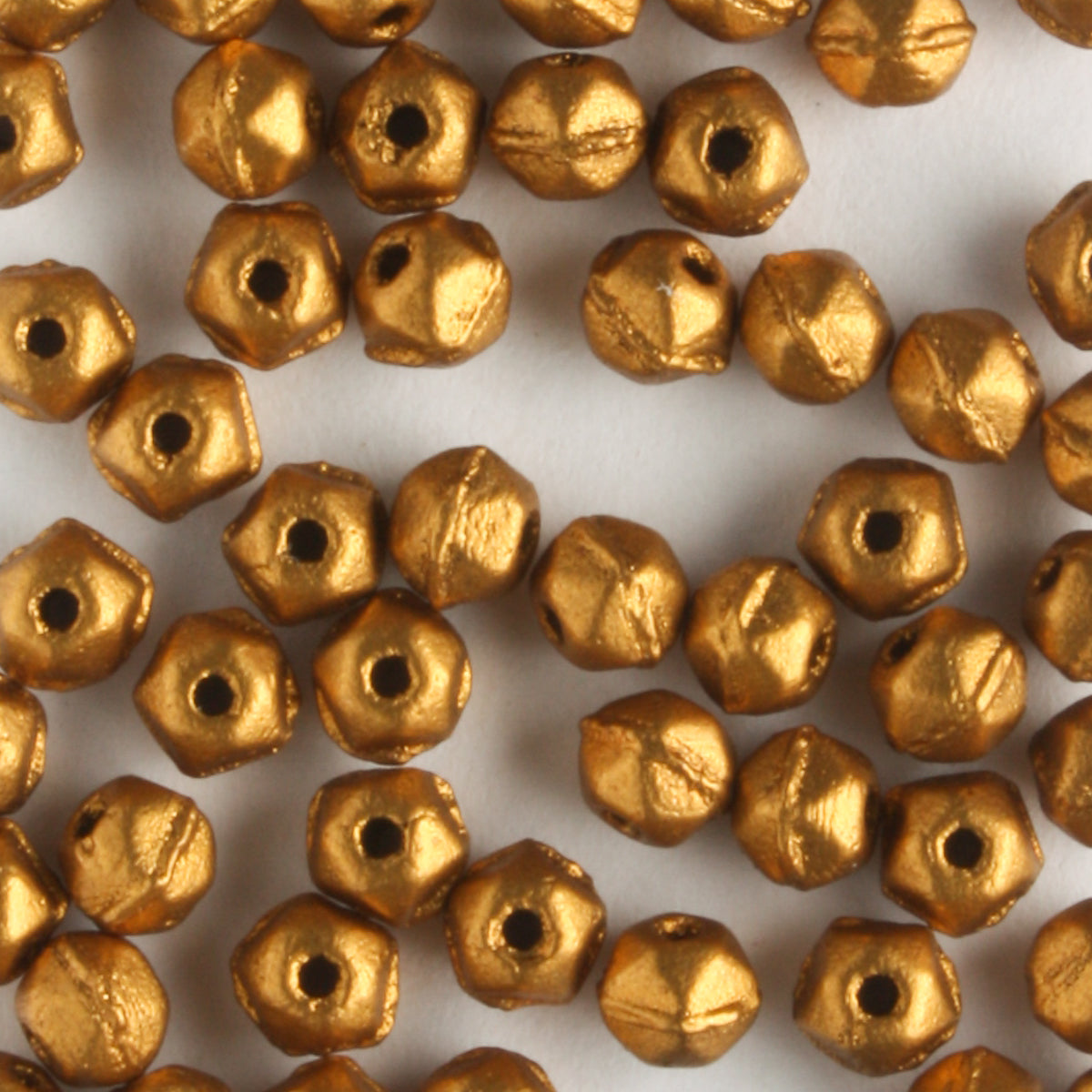 3mm English Cut Matte Metallic Antique Gold - 100 beads