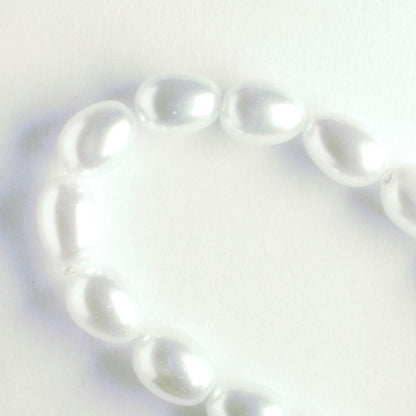 8mm x 6mm Glass Pearls - 8" strand