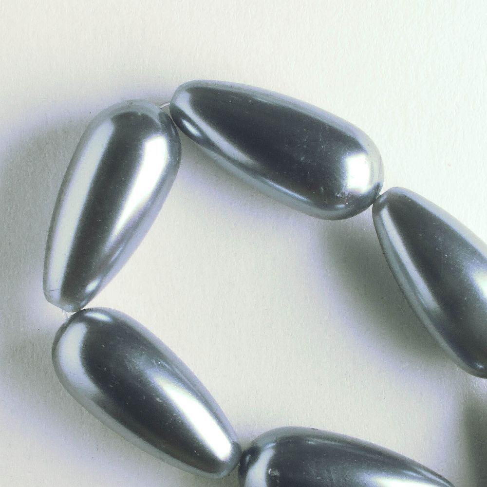 18mm x 8mm Glass Pearl - 8" strand