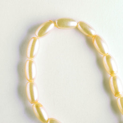 7mm x 4mm Glass Pearls - 8" strand