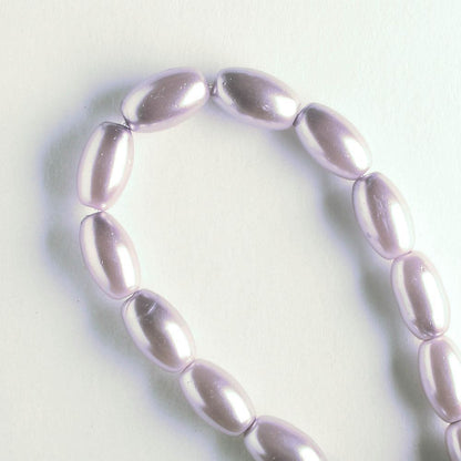7mm x 4mm Glass Pearls - 8" strand