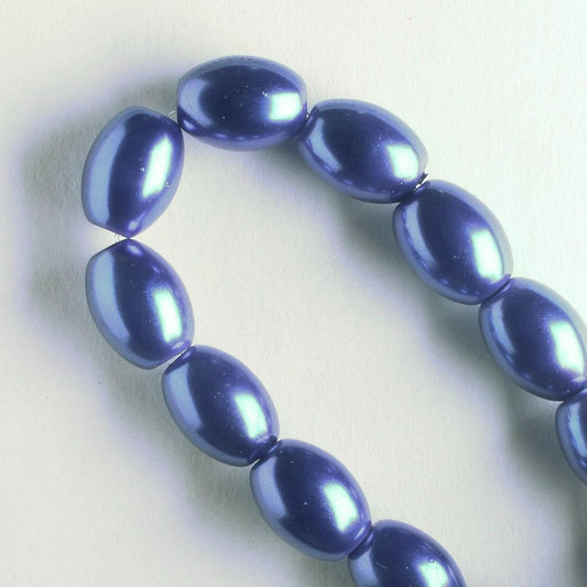 8mm x 6mm Glass Pearls - 8" strand