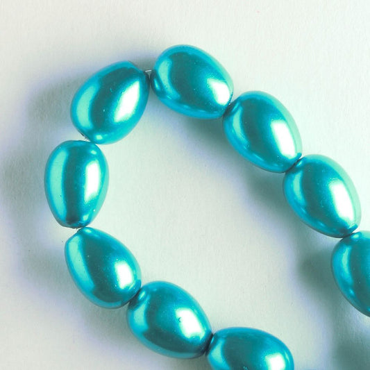9mm x 7mm Glass Pearl - 8" strand
