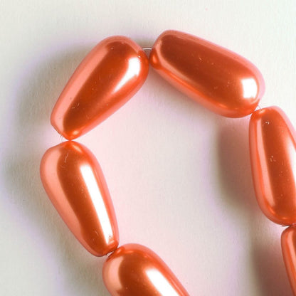 16mm x 8mm Glass Pearl - 8" strand