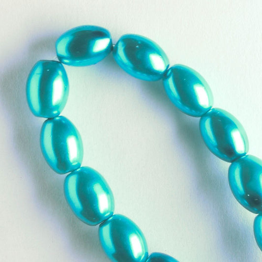 8mm x 6mm Glass Pearl - 8" strand
