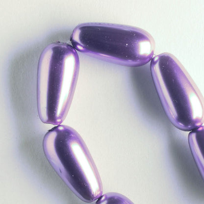 16mm x 8mm Glass Pearl - 8" strand