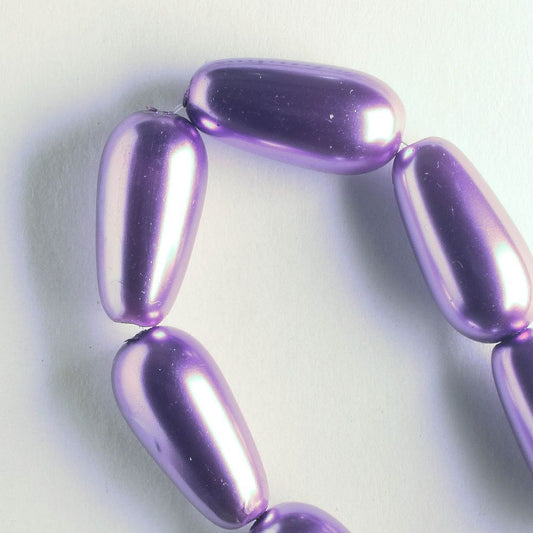 16mm x 8mm Glass Pearl - 8" strand