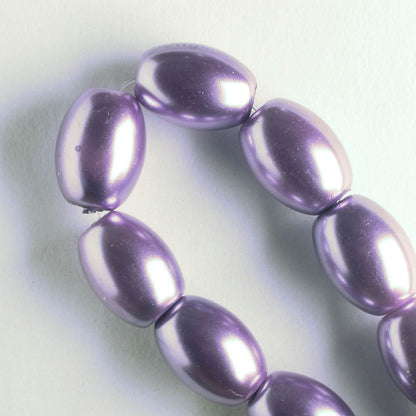 11mm x 8mm Glass Pearl - 8" strand