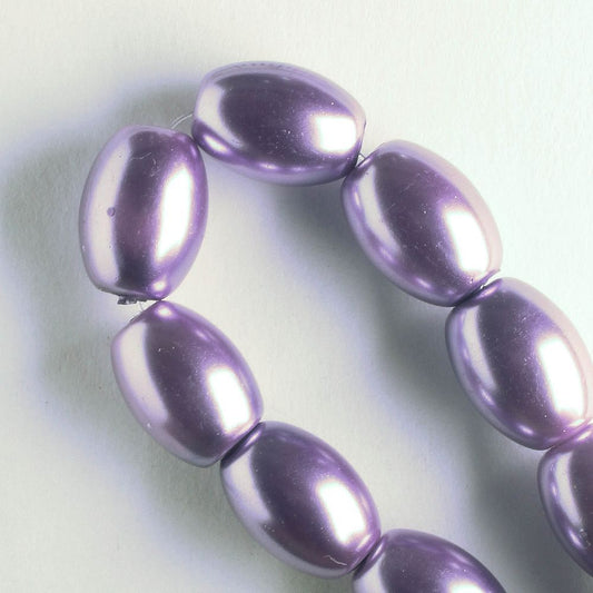11mm x 8mm Glass Pearl - 8" strand