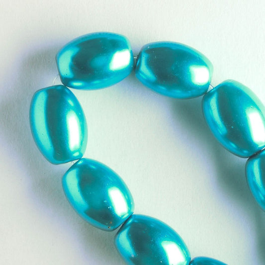 11mm x 8mm Glass Pearl - 8" strand