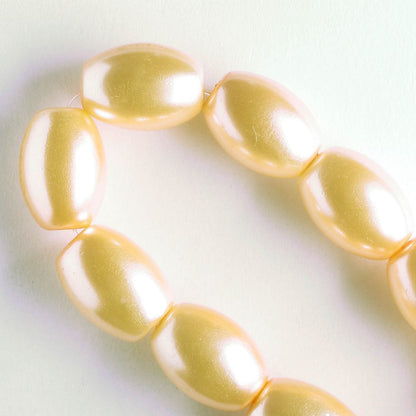 11mm x 9mm Glass Pearl - 8" strand