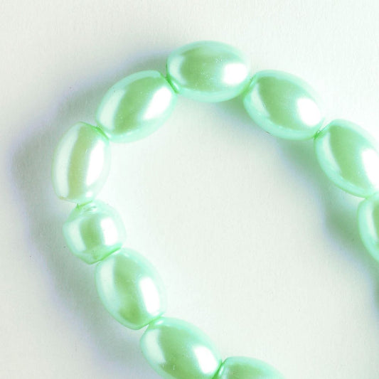 8mm x 6mm Glass Pearl - 8" strand