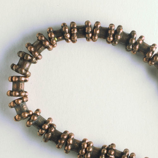 Pewter Beads, Copper Plated - 8" strand