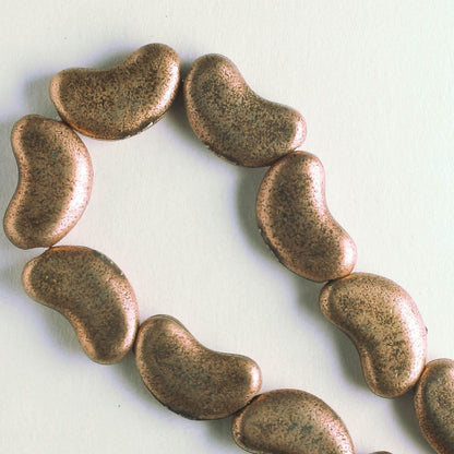 Pewter Beads, Copper Plated - 8" Strand