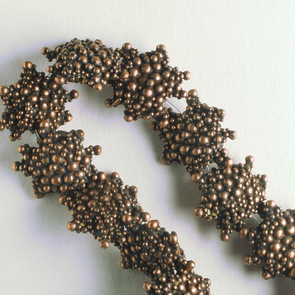 Pewter Beads, Copper Plated - 8" Strand