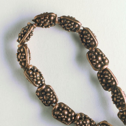 Pewter Beads, Copper Plated - 8" Strand