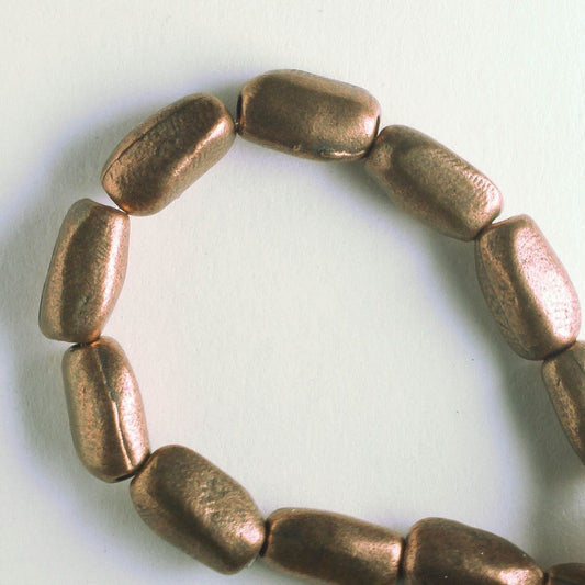 Pewter Beads, Copper Plated - 8" Strand
