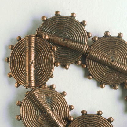 Pewter Beads, Copper Plated - 8" Strand