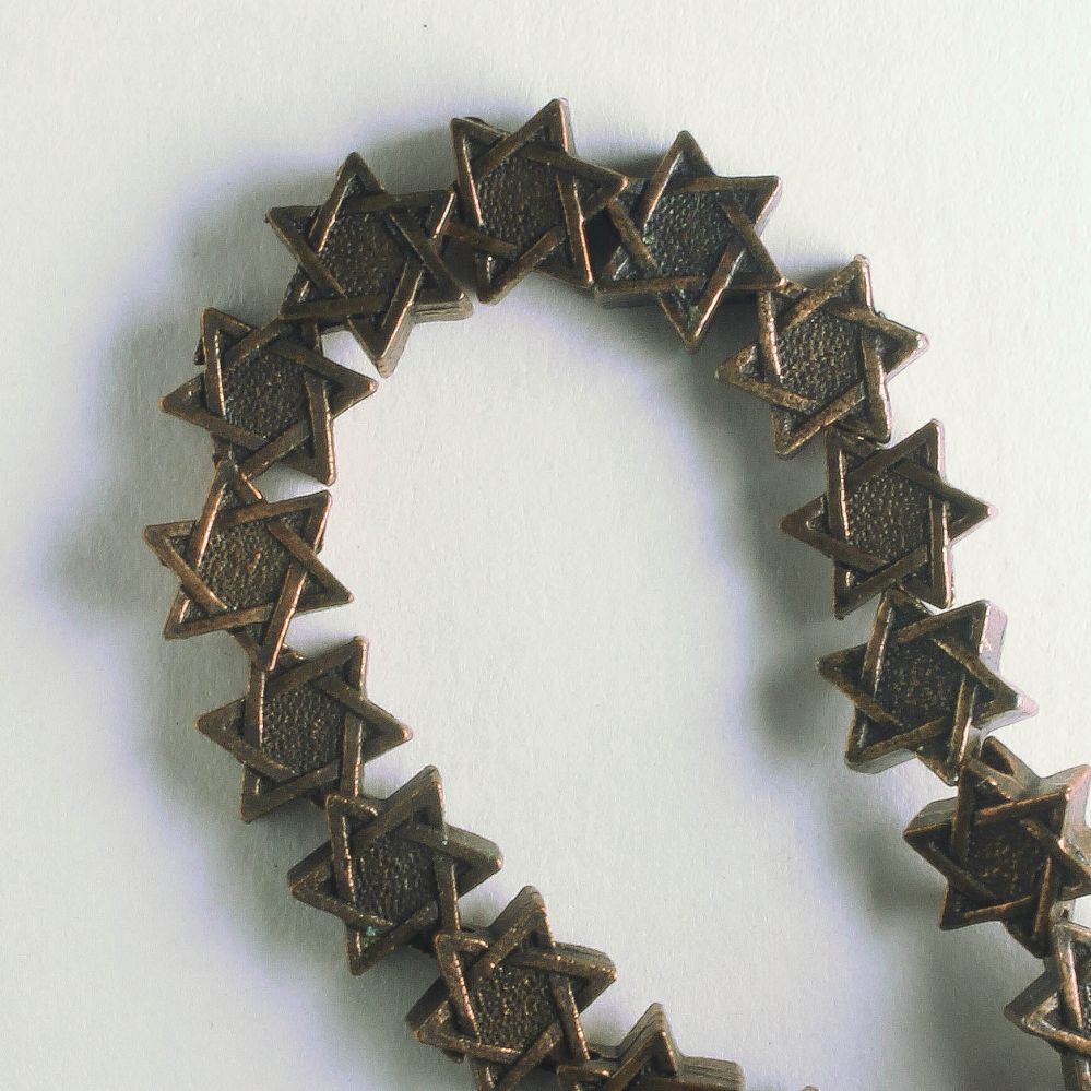Pewter Beads, Copper Plated - 8" Strand