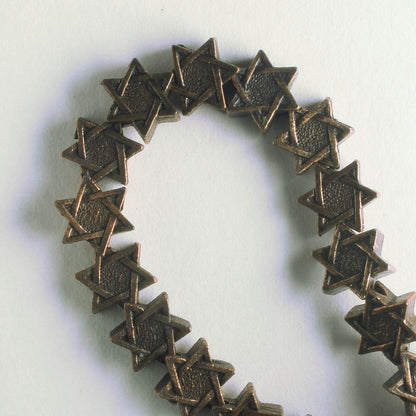 Pewter Beads, Copper Plated - 8" Strand