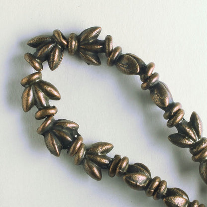 Pewter Beads, Copper Plated - 8" Strand