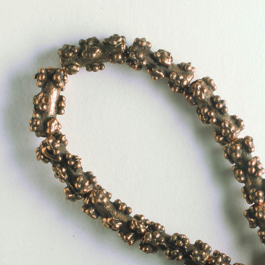 Pewter Beads, Copper Plated - 8" Strand