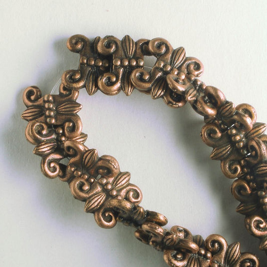Pewter Beads, Copper Plated - 8" Strand