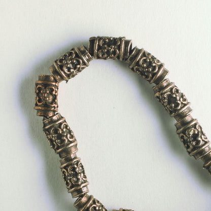 Pewter Beads, Copper Plated - 8" Strand