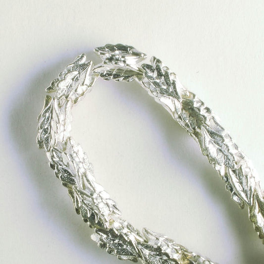 Pewter Beads, Silver Plated - 8' Strand