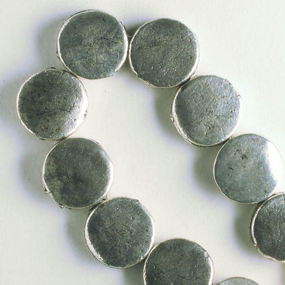 Pewter Beads, Silver Plated - 8" Strand